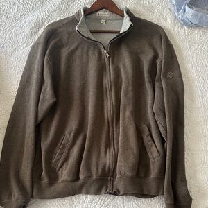 Peter Millar Men's Brown Zip-Up Sweater